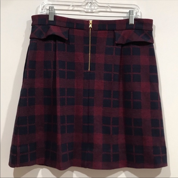 Marc By Marc Jacobs Maya Plaid Jacquard Skirt in Ink Blue Multi Size Large - Picture 8 of 13
